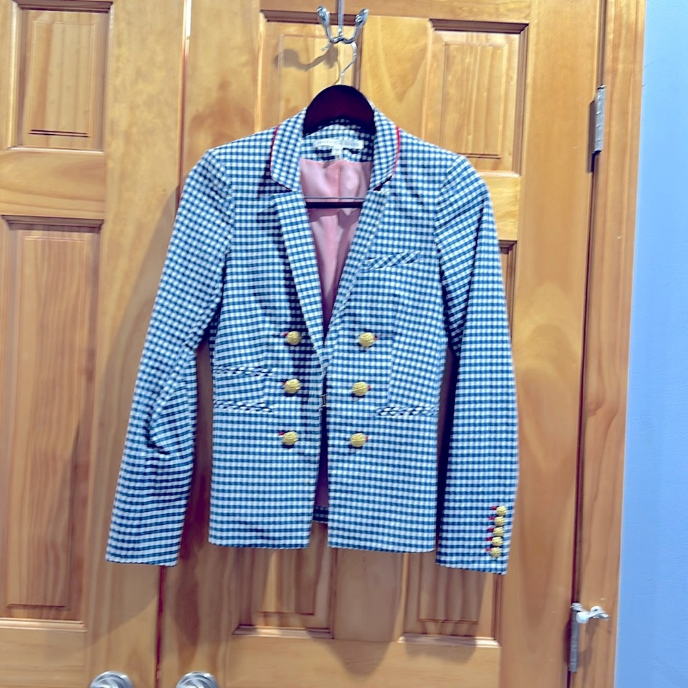 Veronica Beard adorable blue checked dickie blazer